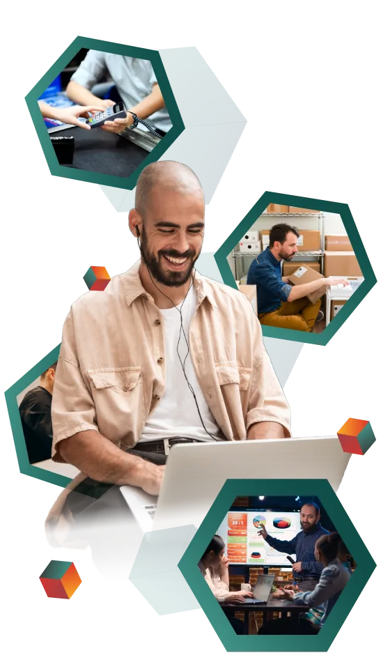 Employee working on a laptop